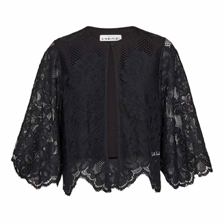 Haute L'Amitié Curvey Lace Hem Bolero Black